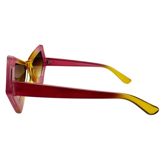 7029 | Pink/Yellow Cateye Sunglasses - Picture 3 of 5